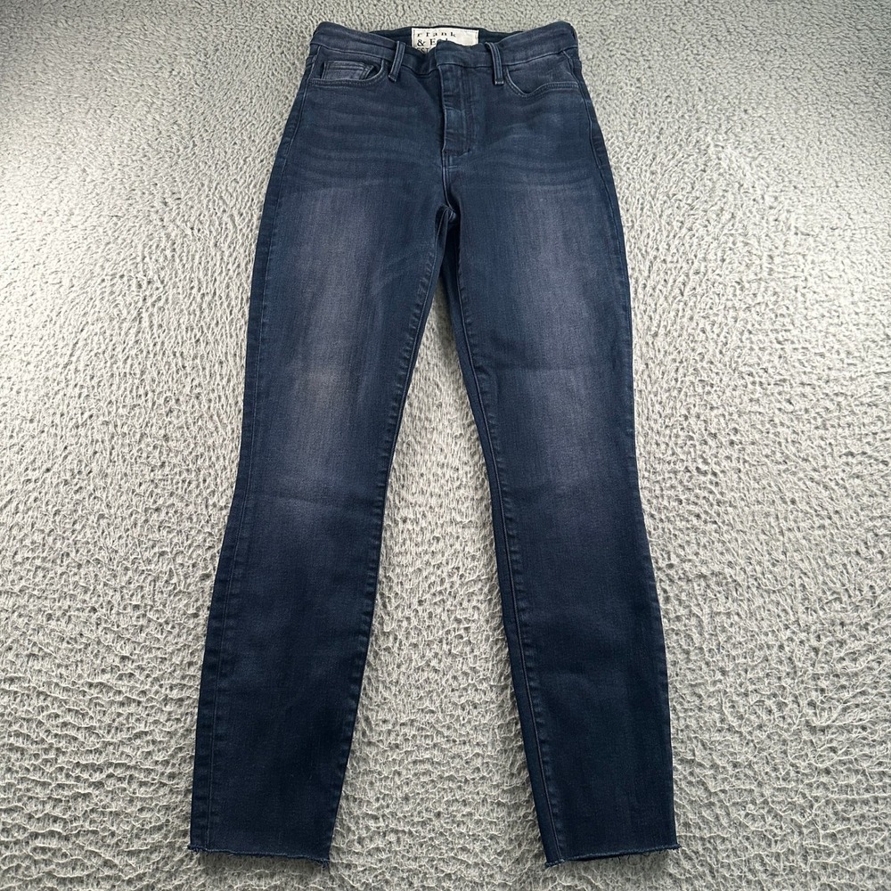Frank‎ & Eileen Sligo Jeans Womens 26 Skinny Ankle Raw Hem Dark Indigo High Rise